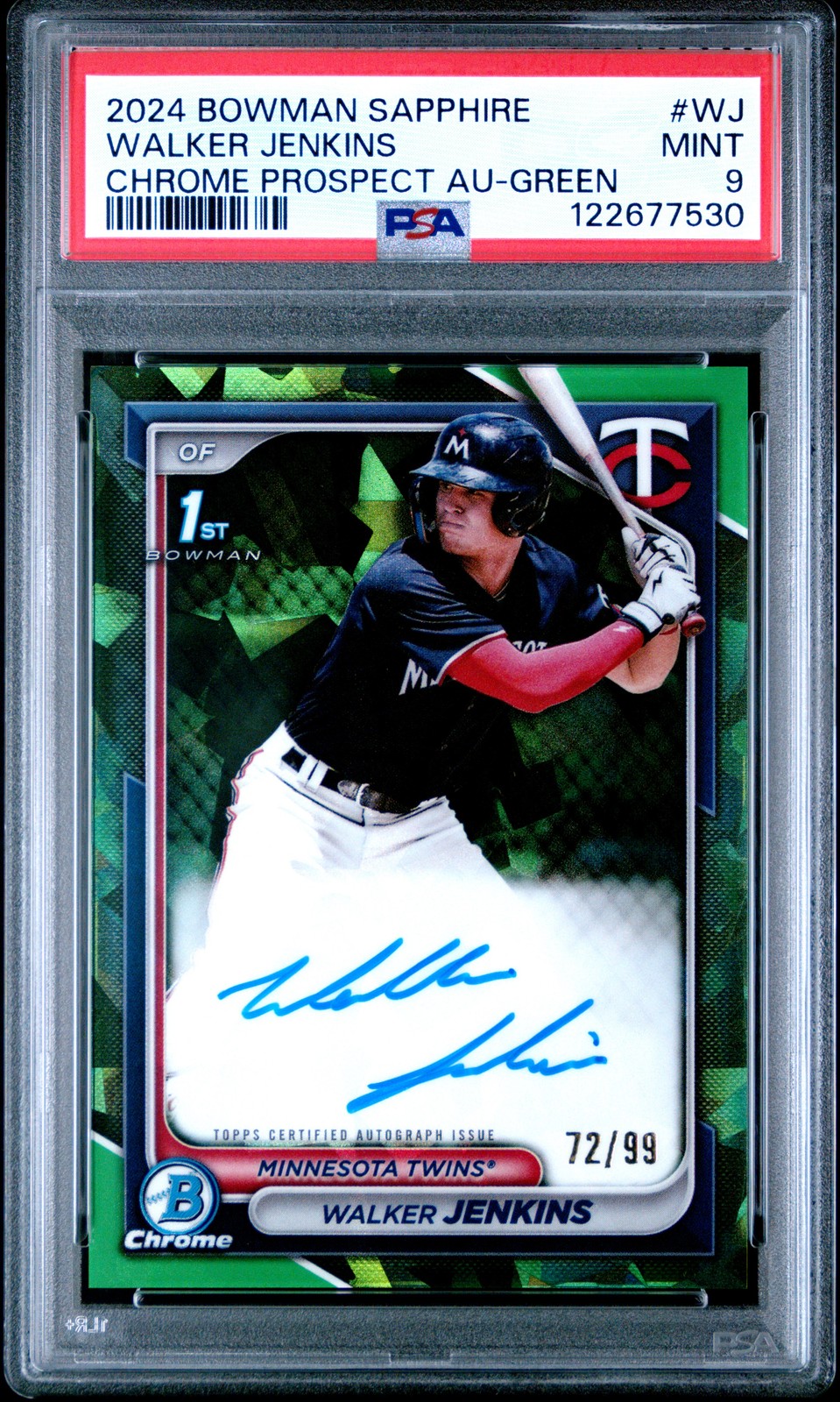 2024 GREEN #WJ WALKER JENKINS 72/99 PSA 9