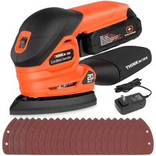 [Large 2.0Ah Battery] Cordless Detail Sander - 20V Electric Hand Sander for W...
