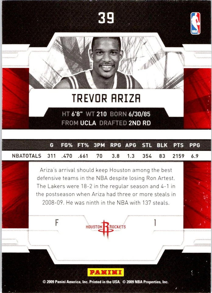 2009-10 Donruss Elite #39 Trevor Ariza - Image 2 of 2