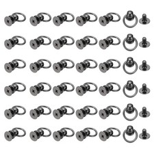 60 Pcs 0.28" Screwback Round Head Rivet with Single Ring ,Gunmetal