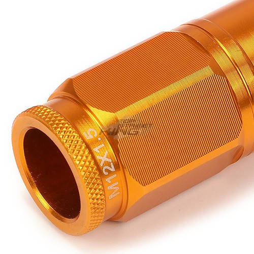 JDM ALUMINUM ORANGE M12X1.5 21MM OD OPEN-END 50MM LUG NUTS 20PCS/SET+ADAPTER - Picture 4 of 5