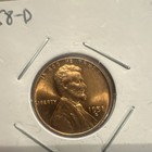 1958-D uncirculated Lincoln Wheat  Cent “L” on the rim error Red Denver Copper — photo 3