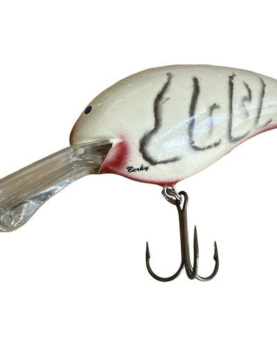 Vintage Berky Signed Fishing Lure Red and Beige Striped - Picture 5 of 5