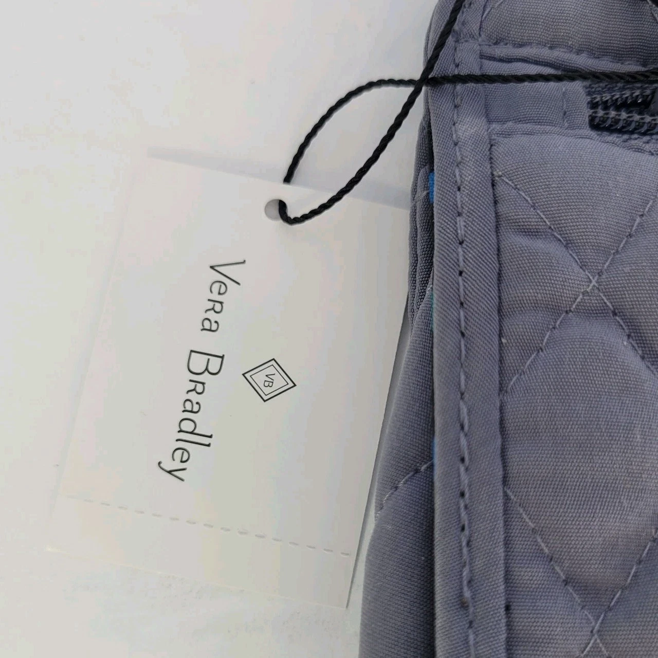 Borsa a tracolla Vera Bradley grigio carbonio tinta unita trapuntata Petite mini borsa 15919 158