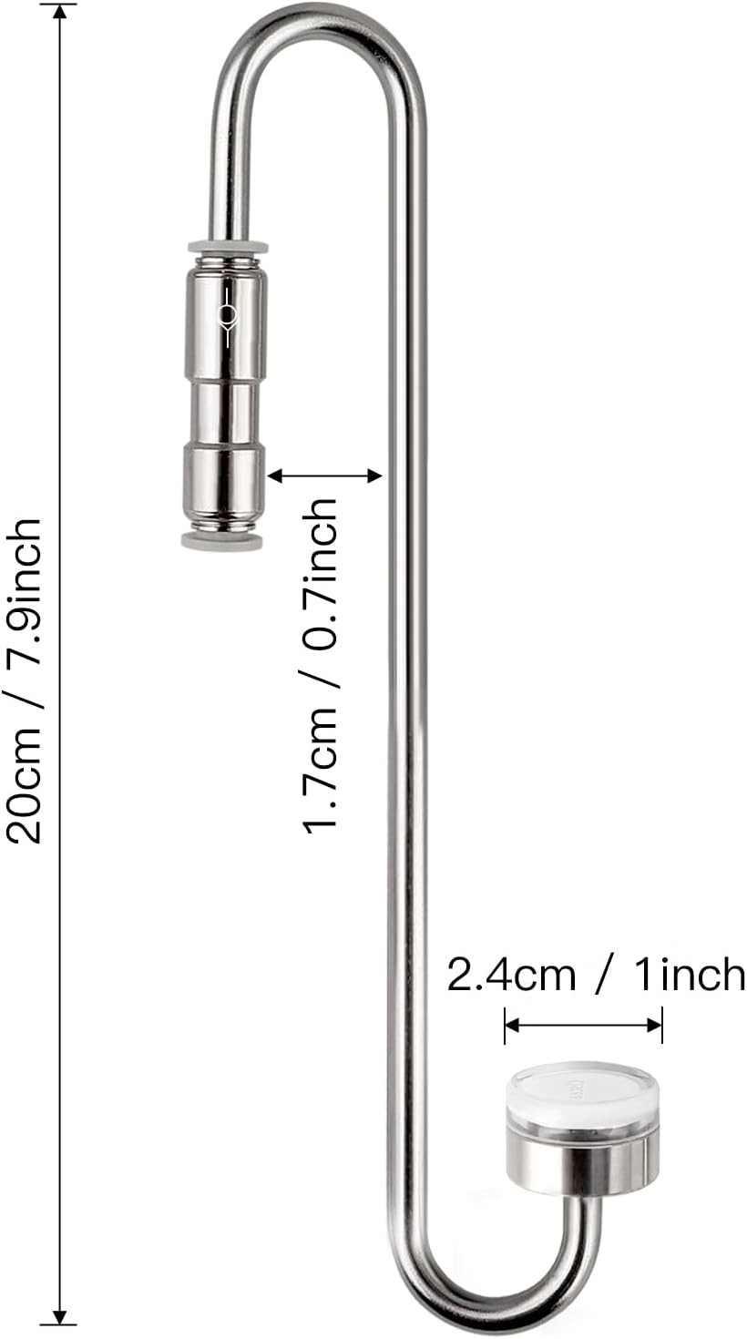 Aquarium Stainless Steel CO2 Diffuser Atomizer with Length 20cm, Disc-S 