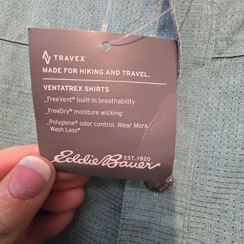 Eddie Bauer NWT Mens Ventatrex Shirt 2XL Reef Short Sleeve Travex $70 Fishing - Picture 3 of 11