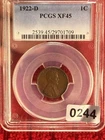 1922-D Lincoln Wheat Small Cent 1C PCGS XF45 ref#244