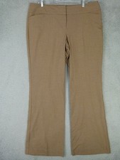 LOFT Womens 14 36x31 Brown FlatFront MidRise Dress Pants