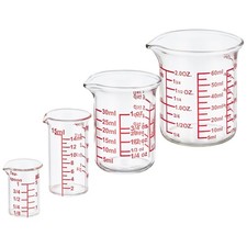 Ackers 4Piece Glass Measuring Cup Set, Borosilicate Beaker Style Nesting Liqu...