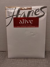 Hanes Alive Pantyhose Full Support Size F Style 810 Control Top Little Color