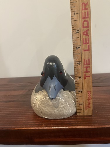 Ethan Allen Holz Resin Holz Ente Stockente Büffelkopf Henne Figur Vintage 1985 - Bild 3 von 6