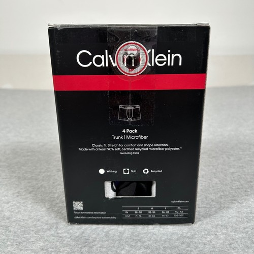 Calvin Klein Tronchetto Microfibra Intimo Uomo Medium Confezione da 4 Nuovo con scatola - Foto 3 di 4