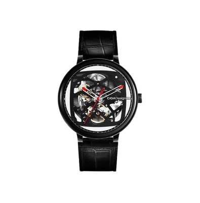 CIGA Design FANG YUAN Automatic Steel Leather Skeleton Black Men's Watch