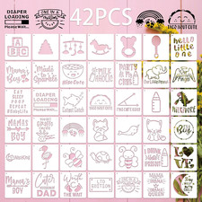 42 Pieces Baby Shower Painting Templates Mixed Phrase Printing Templates 4 Inch