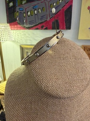 Coach Silver Metal Studded Round Bangle Bracelet. Fashion Jewelry.