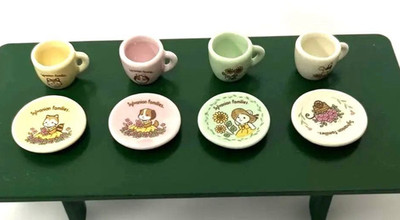 Sylvanian Families Ceramic Tea Cup & Saucer Set Vintage Calico Critters Rare