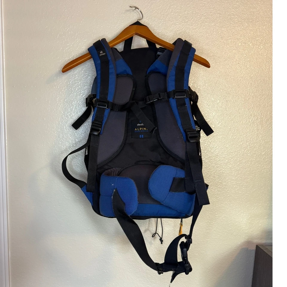Mochila Deuter Kangakid Azul Alpino Senderismo Mochila Gorpcore Exterior Camping Foto 4 de 4