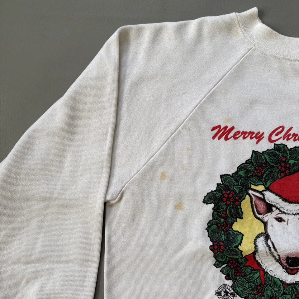 Original 1987 Spuds Mackenzie Bud Light Christmas Pullover Crew Neck Size Medium - Image 3 of 4