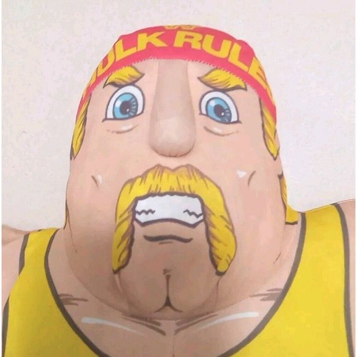 Vintage 1990 Hulk Rules Hulk Hogan Pillow Plush WWF Wrestling Buddies 22" Tonka - Picture 3 of 3