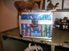 Disney Stitch Beauty Mini Train Case Set Includes Lip Gloss Tube, Lip Balm, Lip