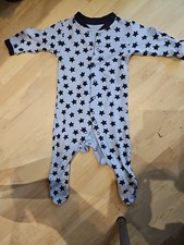 Babies Blue Babygrow With Stars 6-9months,