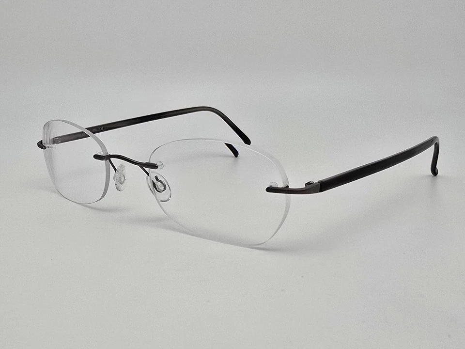 Marco de gafas Marchon Airlock 2 770 034 carbón peltre sin montura con estuche 50 mm Foto 3 de 4