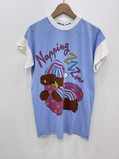 Vtg 80s Teddy Bear Sleep Shirt Night Gown White Beary Tales One Size Cotton USA