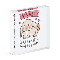 Beware VerrüCkte Hase Damen Acryl Foto Block Rahmen Lustig
