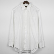 Bullit Made In Japan Mens Premium White 100 Cotton Dress Shirt Paisley Pattern