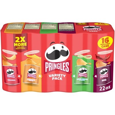 Pringles Variety Pack Potato Crisps Chips, 16 Count - Lunch Snacks On The Go