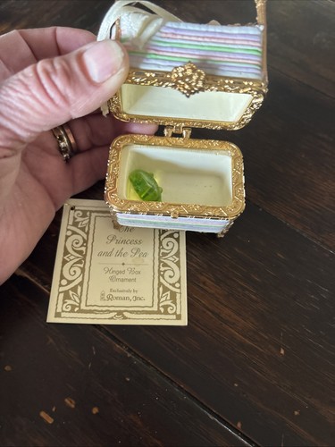 Vintage Princess And The Pea Hinged Trinket Box Cute - Picture 3 of 9