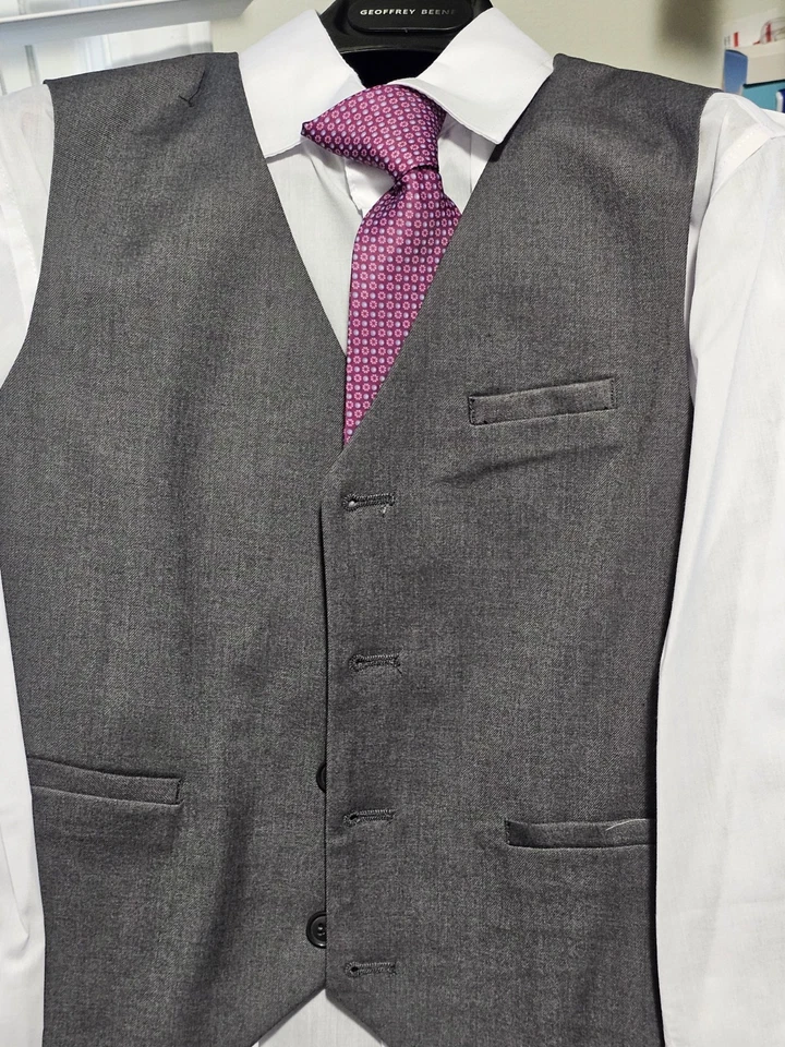 Conjunto de terno Geoffrey Beene masculino ajuste moderno 5 peças - CINZA TAMANHO 10 - Imagem 4 de 4