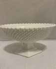 Vintage Westmoreland Milk Glass English Hobnail/Diamond Point Pedestal Bowl