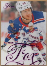 Adam Fox 2025-26 Upper Deck Flair Backcheck Purple #/199  