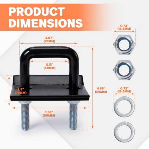 Hitch Stabilizer 2 Inch - Anti Rattle Hitch Clamp & Tightener for Trailers, Univ - Picture 3 of 7