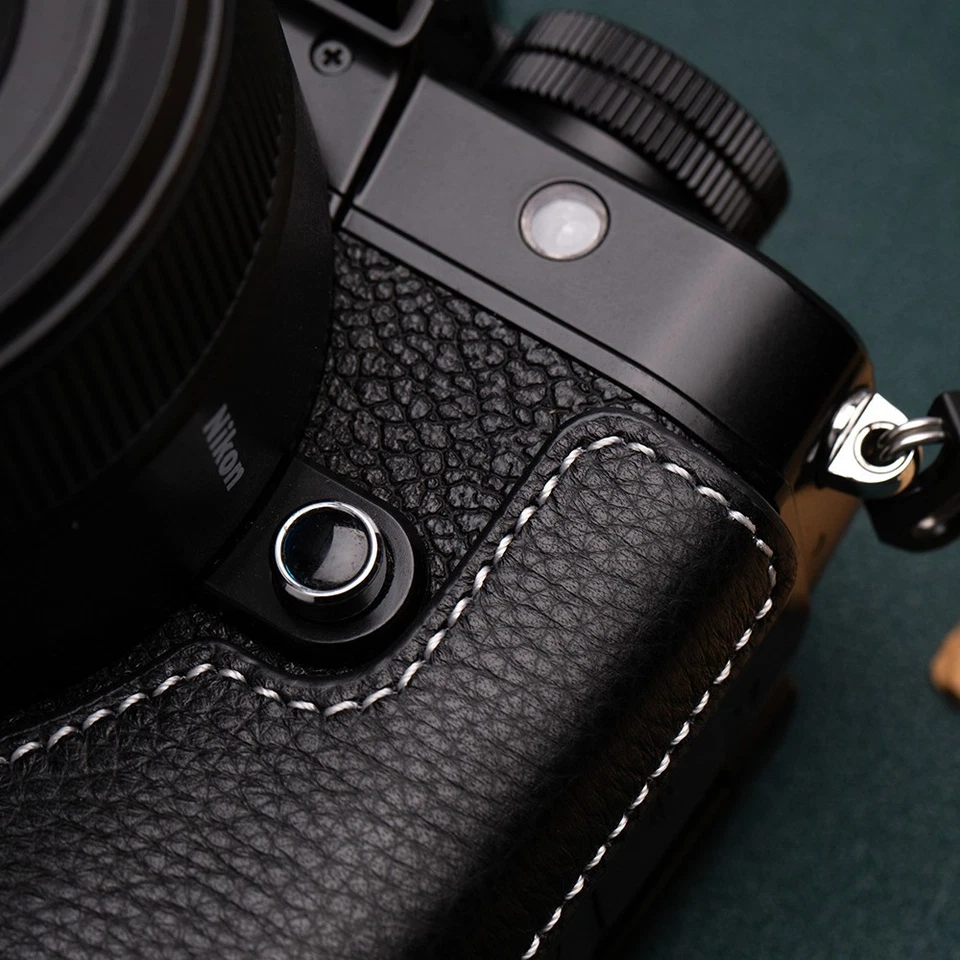 For Nikon ZF Case Real Genuine Leather Half Camera Case Bag Cover - Image 4 of 4