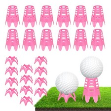Rolitwils Golf Simulator tees, 24Pcs Plastic Mat Tees for Home, Pink