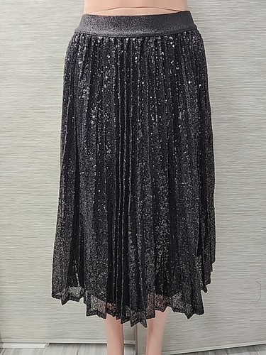 Nwt Grace Karin Women Sparkly Sequin Black Formal Skirt Large