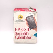 HP 32SII RPN Scientific Calculator Tested Working Box Manual Damaged Box 