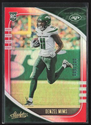 2020 Panini Absolute #129 Denzel Mims Spectrum Red #/100