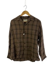 WACKO MARIA Long Sleeve Shirt S Rayon Brown Check