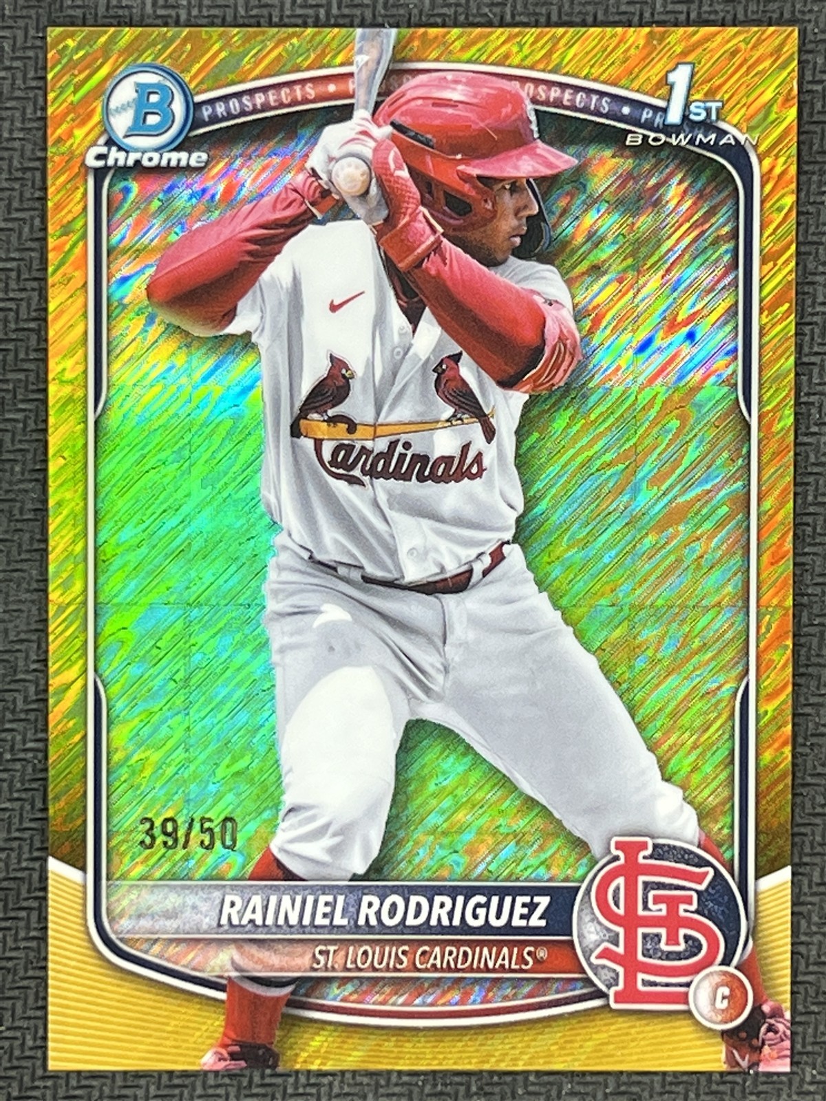 2025 Bowman Chrome Prospects Gold Shimmer #BCP-200 Rainiel Rodriguez 1st 39/50