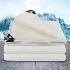 Extreme Heavy Duty Poly Tarp 20 Mil Waterproof Tarpaulin Reinforced Covers White