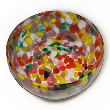 Beautiful ZORZA ~Poland~ART GLASS~ Colorful Confetti Bowl~ Handmade