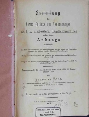Sammlung der Normal-Erlässe und Verordnungen des k. k. nied.-österr. Landesschul