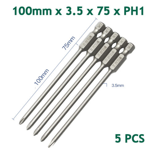Phillips Screw Driver Bit Quick Release 1/4"Hex Shank Magnetic Tip PH0/PH1/PH2 - Picture 34 of 58