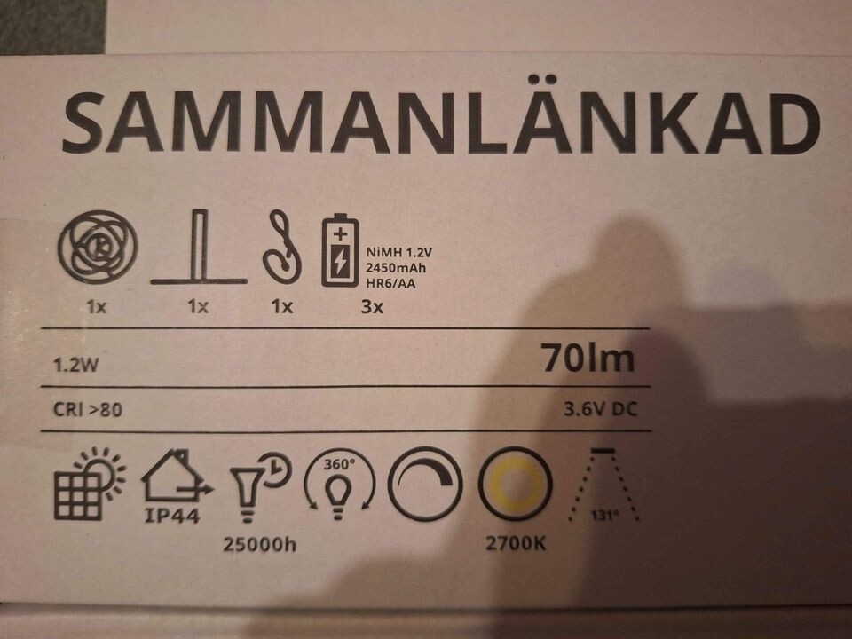 IKEA SAMMANLÄNKAD LED SolarPowered Table Lamp BNIB RRP £80 eBay