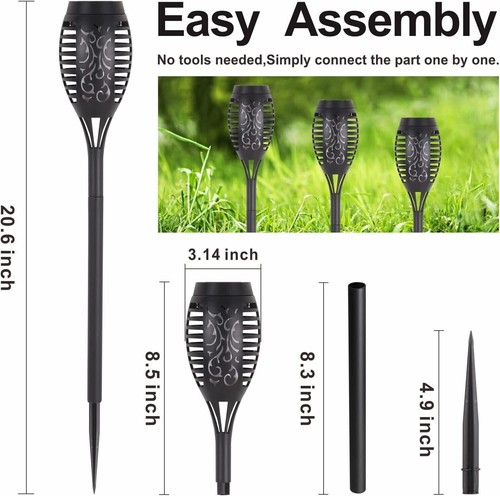 32Pack Outdoor Solar Torch Dancing Flame Light Garden Flickering Lamp Waterproof - Picture 5 of 12