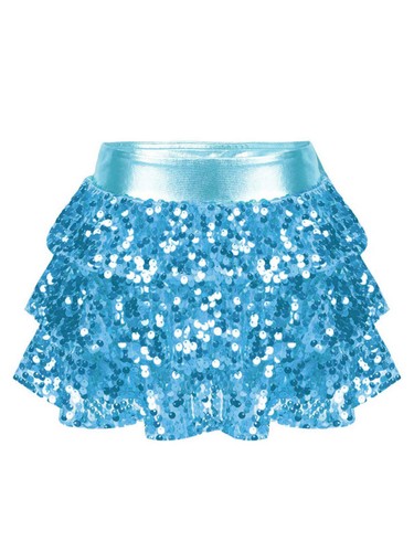 US Kids Girls Sequins Ballet Tutu Latin Mini Skirt Costume Sparkling Dancewear - Picture 46 of 79