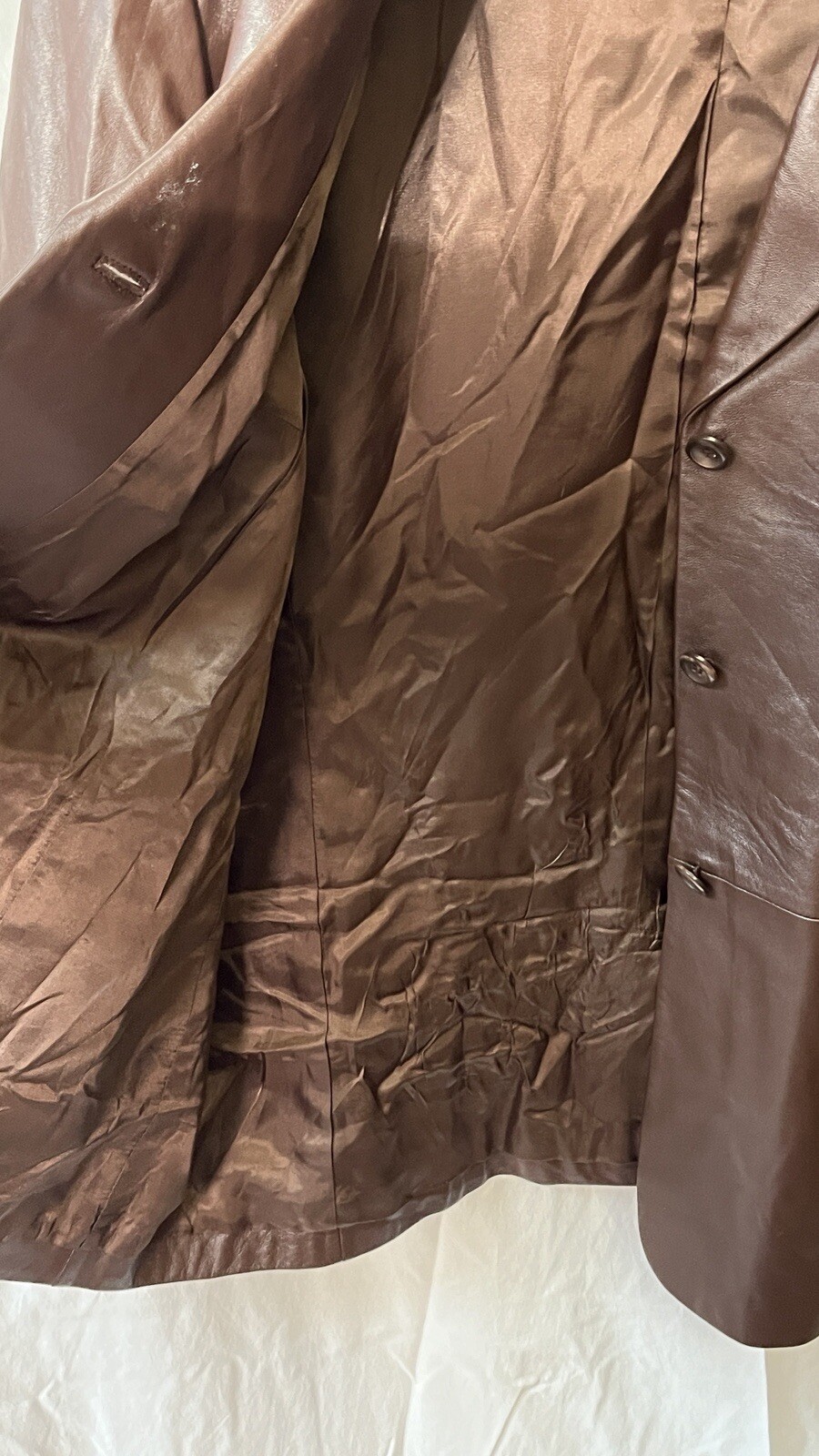 Pendleton Leather Jacket XL 3 Button Brown Acetat… - image 13